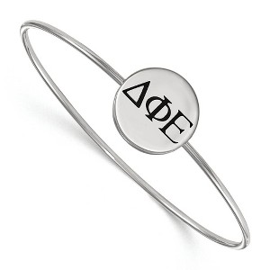 Black Bow Jewelry Sterling Silver Delta Phi Epsilon Greek Life Bangle Bracelet 7 Inch - 1 of 3