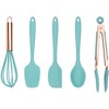 COOK WITH COLOR SILICONE MINI KITCHEN UTENSIL SET OF 5 AQUA - 2 of 4