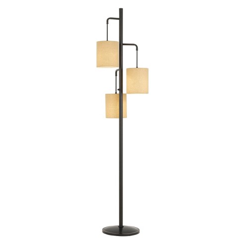 60w X 3 Kirkwall Metallantern Floor Lamp With Fabric Shade Cal