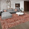 Washable Large Area Rug Vintage Living Room Bedroom Farmhouse Floral Retro Non-Slip Low Pile Distressed Indoor Carpet Home Decor - 3 of 4