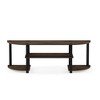 Furinno Wide TV Stand Entertainment Center for TV's up to 55" with Open Bookcases Shelves Columbia Walnut/Black - 3 of 4