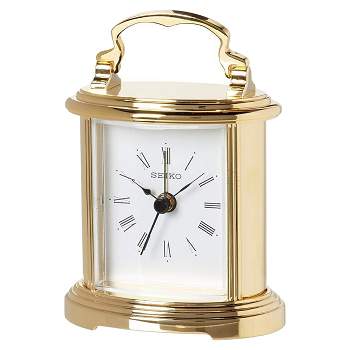 Seiko 4" Peyton Carriage Alarm Clock - Gold