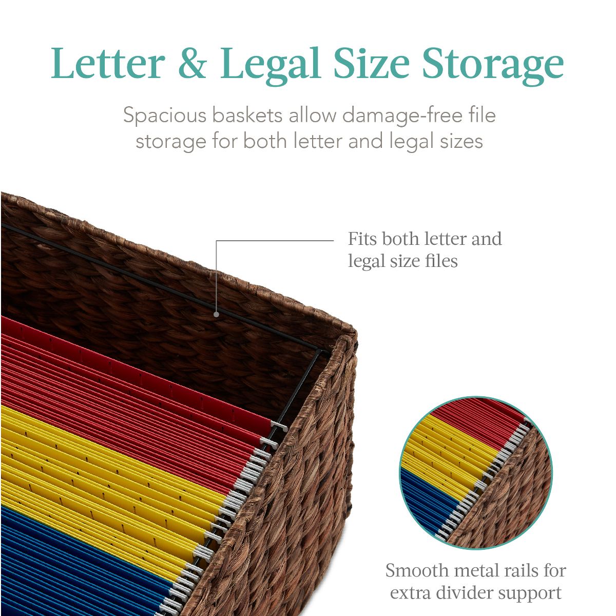 Best Choice Products Vertical Rolling File Cabinet for Home, Office w/ Rubberwood Frame, Locking Caster Wheels - Natural - thumbnail 3