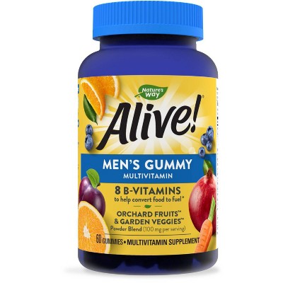Nature's Way Alive! Men's Gummy Vitamins - Fruit Flavors - 60ct