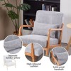 Kumasinova Mid-Century Modern Accent Chair, Ergonomic Armchair Living Room Chairs with Pillow Upholstered Reading Chair with Solid Wood Frame - 3 of 4