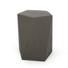CAVINAS Modern Lightweight Concrete Pentagon Outdoor Side Table, Gem-Cut Geometric Design Patio End Table, Geometric Outdoor End Table for Patio - 4 of 4