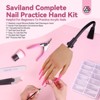 SAVILAND Super-Elastic Nail Training Kit - Silicone Mannequin Hand with 25+ Practice Tips & Tools for Home/Studio. - 2 of 4