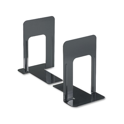 Universal Economy Bookends Nonskid 5 7/8 x 8 1/4 x 9 Heavy Gauge Steel Black 54095