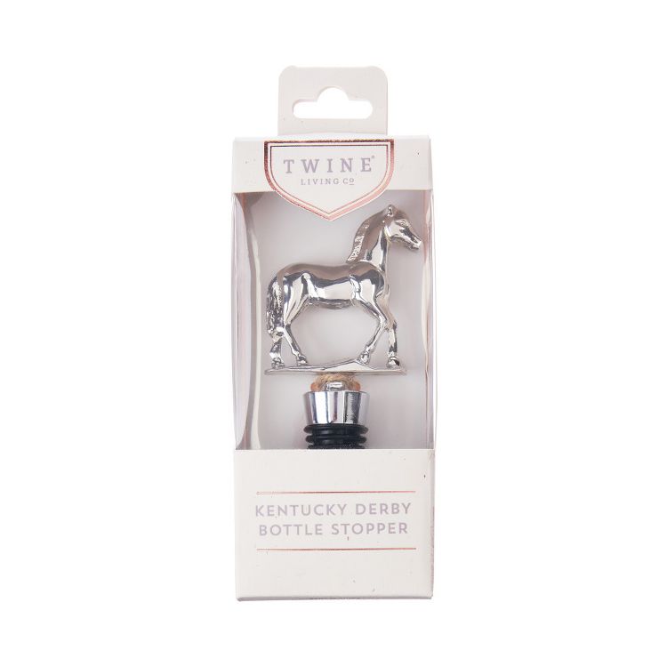 Twine Derby Wine Bottle Stopper, Keep Wine Fresh, Stainless Steel Horse Wine Stopper for Outdoor Party, Home Bar Gifts, Fits Standard Bottles, Silver, 5 of 10