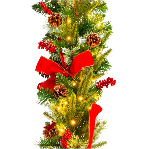 Best Choice S 9ft Pre Lit, Pre Lit Garland For Fireplace Mantel