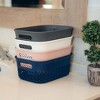 Life Story Small Storage Basket, Decorative Plastic Home Organizer, Lightweight Versatile Tub with Built-In Handles, 4 Quart, White, 8 Pack - 4 of 4