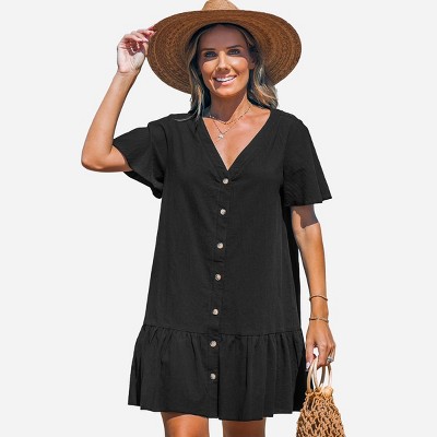 Women's V-Neck Flounce Mini Dress - Cupshe - image 2