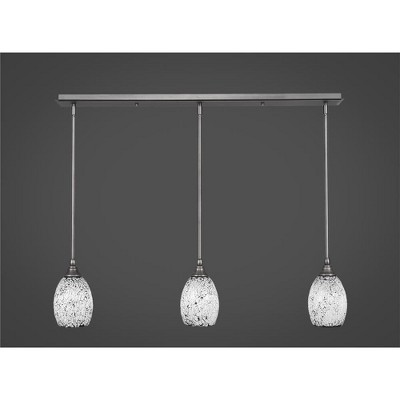 Toltec Lighting Any 3 - Light Chandelier in  Brushed Nickel with 5" Black Fusion Shade