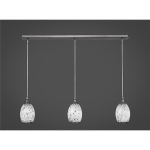 Toltec Lighting Any 3 - Light Chandelier in  Brushed Nickel with 5" Black Fusion Shade - 1 of 1