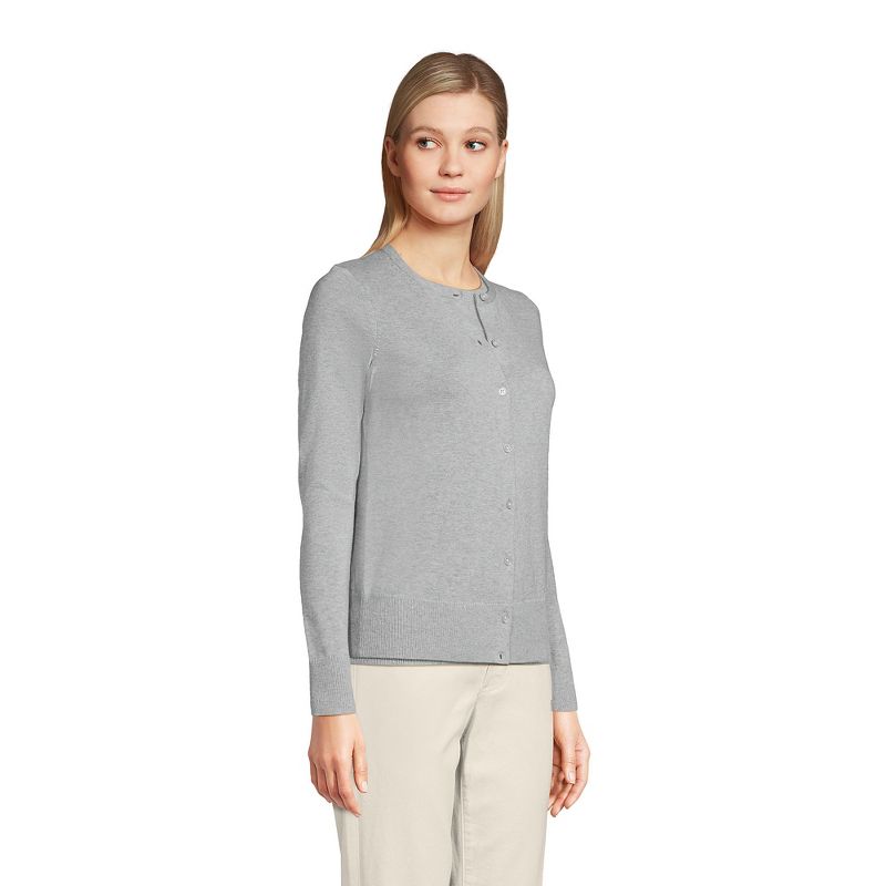 Lands' End Women's Tall Fine Gauge Cotton Cardigan Sweater, 4 of 6