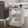 Uttermost Hans Accent Table – 25" Carved Ivory Wood Finish - 2 of 4