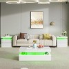 AMERLIFE High Gloss LED Nightstand Set of 2 with Charging Station - 4 of 4