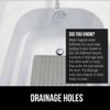 Patented Bath Tub Shower Mat, Machine Washable, 35x16 Inch, Gray Opaque, Suction Cups, Drain Holes, Soft on Feet - 4 of 4
