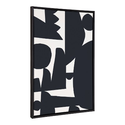 Quiet Jungle Black and White Abstract Canvas Art