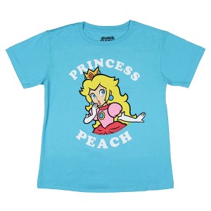 Nintendo Super Mario Boys' Princess Peach Graphic Print T-Shirt Kids - 1 of 3