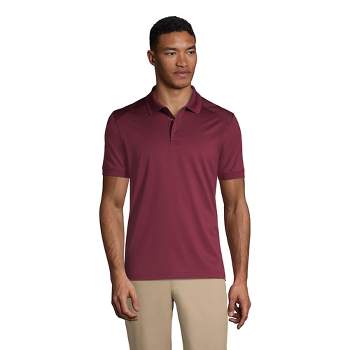 Lands' End School Uniform Men's Short Sleeve Rapid Dry Polo Shirt - Medium - Burgundy