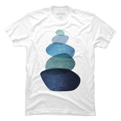 Men's Design By Humans Balancing Stones By jaggedhues T-Shirt
