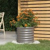 vidaXL Garden Planter Grey Powder-Coated Steel Medium Durable - Gray 15.7" x 15.7" x 14.2" - 2 of 4