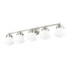 Vaughn 5-Light Modern Bathroom Vanity Fixture with Vintage Schoolhouse Glass - 2 of 4