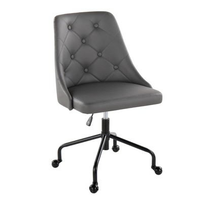 TiramisuBest Contemporary Adjustable Grey PU Leather Office Chair with Casters