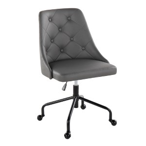 TiramisuBest Contemporary Adjustable Grey PU Leather Office Chair with Casters - 1 of 4