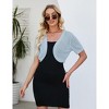 Womens Short Sleeve Shrug Cardigan Bolero Lightweight Open Front Knit Sweater Cardigans Shrug for Dress - 4 of 4