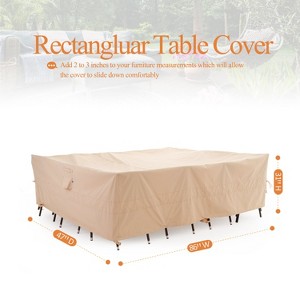 Waterproof Outdoor Patio Rectangular Cover - Beige - Dancing Garden Collection - 1 of 4