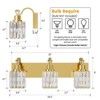 Modern Crystal Bathroom Vanity Lights Gold Bathroom Light Fixtures Crystal Vanity Shower Lights Over Mirror, Square Shade - 3 of 4
