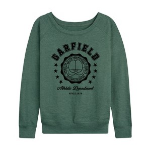 Women's - Garfield - Varsity Seal Lightweight French Terry Wide Neck Long Sleeve Shirt - 1 of 4