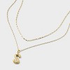 14K Gold Dipped Cubic Zirconia Duo Initial Multi-Strand Necklace - A New Day™ Gold - 4 of 4