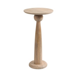 Kate and Laurel Jakob Round Side Table, 12x12x24, Natural - 1 of 4