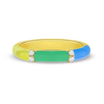 Girl's Colorful Enamel & CZ Sterling Silver Ring - In Season Jewelry