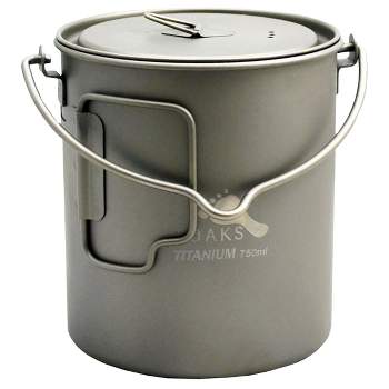 TOAKS 750ml Ultralight Titanium Camping Cook Pot with Bail Handle and Lid