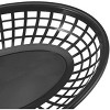 Aoibox 60 Pack Black Plastic Fast Food Serving Baskets, Oval Baskets for Bread, Fried Chicken, Burgers, Sandwiches, Fries, Durable & Stackable - 3 of 4