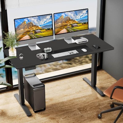 NicBex Home Office Desks 47" Morden Computer Desk Standing Desk Adjustable Height with Metal Legs and Earphone Rack for Study