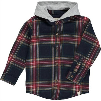 Boy's 's Dyer Woven Hooded Long Sleeve Shirt - ME & HENRY 9-10Y