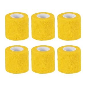 Unique Bargains Self-Adhesive Elastic Breathable Bandage Athletic Tapes 6 Rolls 1" x 177" - 1 of 4