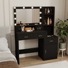 Ridstar 43.31 in. W Smart Dressing Table with Drawers & Storage Cabinet For Bedroom & Dressing Room-Black - 3 of 4