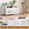 FURNIinspire Pet Crates and Houses Modern Hidden Cat Litter Box Cabinet Enclosure Furniture with Storable Top for Home, White, 31.5"*19.8"*19.7" - 2 of 4