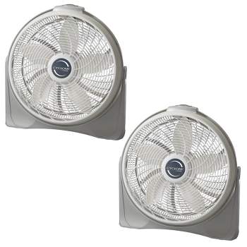 Lasko 20 Inch Cyclone Floor or Wall Mounted Pivoting Fan, White (2 Pack)