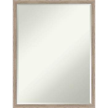 Amanti Art Hardwood Wedge Petite Bevel Wood Bathroom Wall Mirror