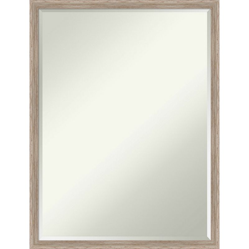 Amanti Art Hardwood Wedge Petite Bevel Wood Bathroom Wall Mirror, 1 of 10