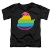 Rainbow Striped Easter Peep Kids T Shirt for Toddlers, Black - 2 of 4