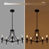 PAKOKULA 5-Light Matte Black Candlestick Branch Chandelier with Crystal Pendant for Living Room - 4 of 4