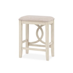 New Classic Furniture,Bella Wood Counter Stool With Fabric Seat In Bisque Beige (Set Of 2) - 1 of 4